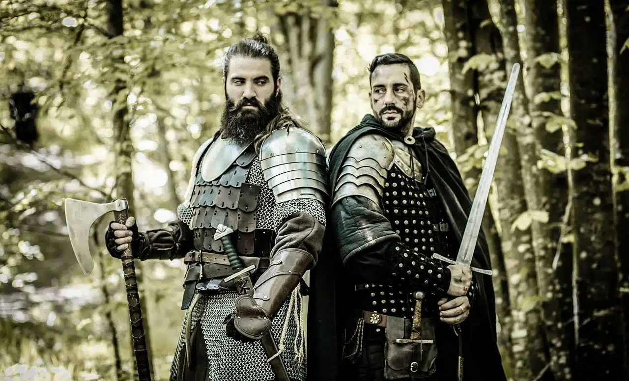 Hache viking et couteau automatique
